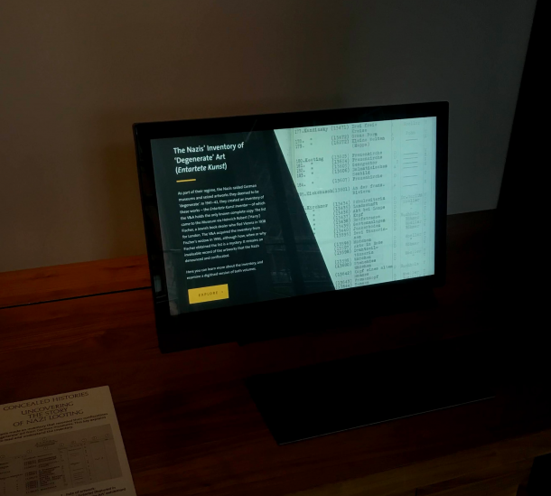 photo of Concealed Histories interactive in the V&A Gilbert Collections gallery